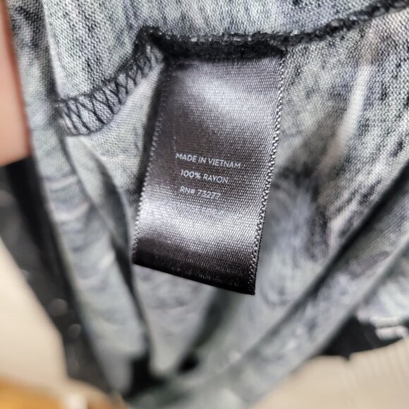 Simply Vera Wang Party Dress Large Elastic Stretch Waist Black Swirl Smoke Print - Picture 8 of 8